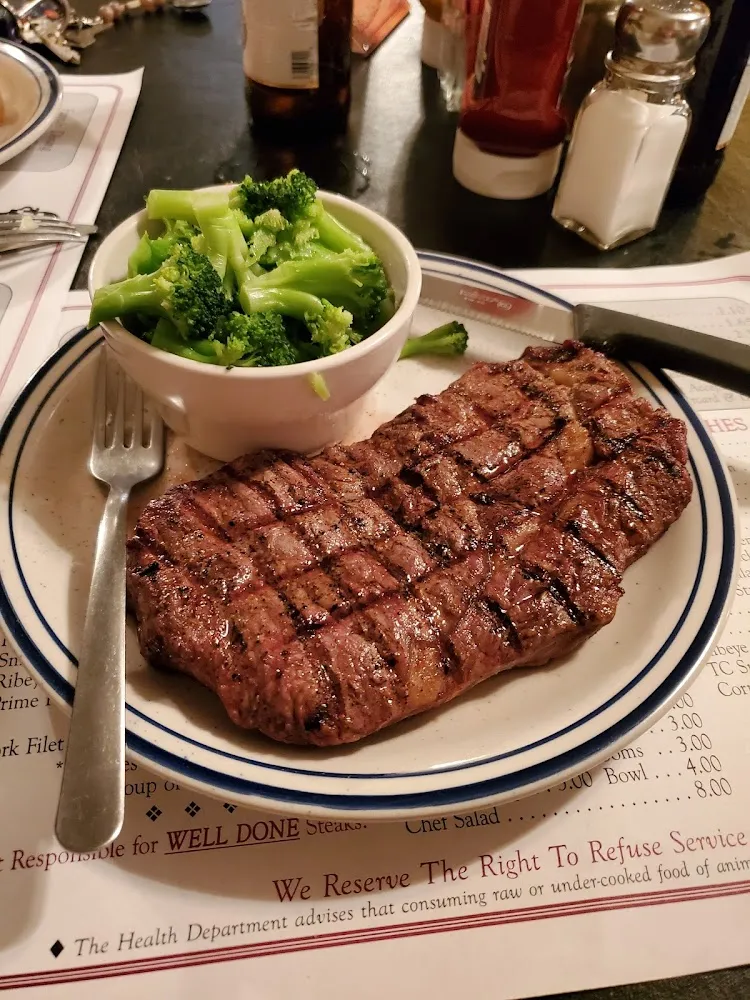 Steak Dinner with Steamed Broccoli